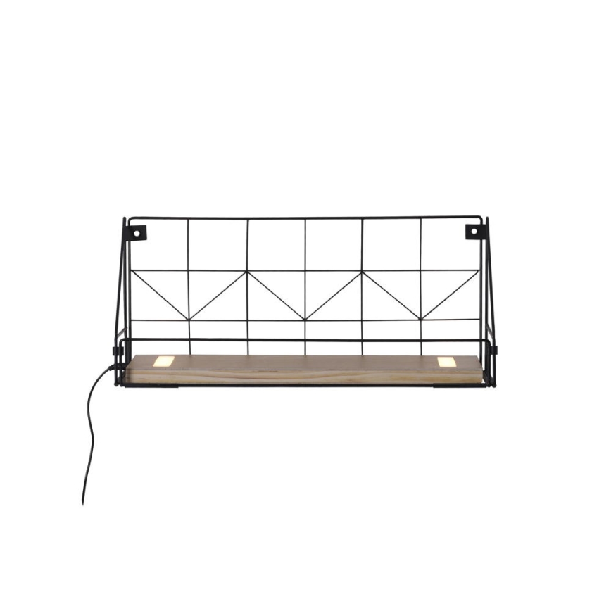 Leuchten Direkt 15277-18 - Estante con luces LED BOARD 2xLED/1,75W/230V 45 cm Eucalyptus