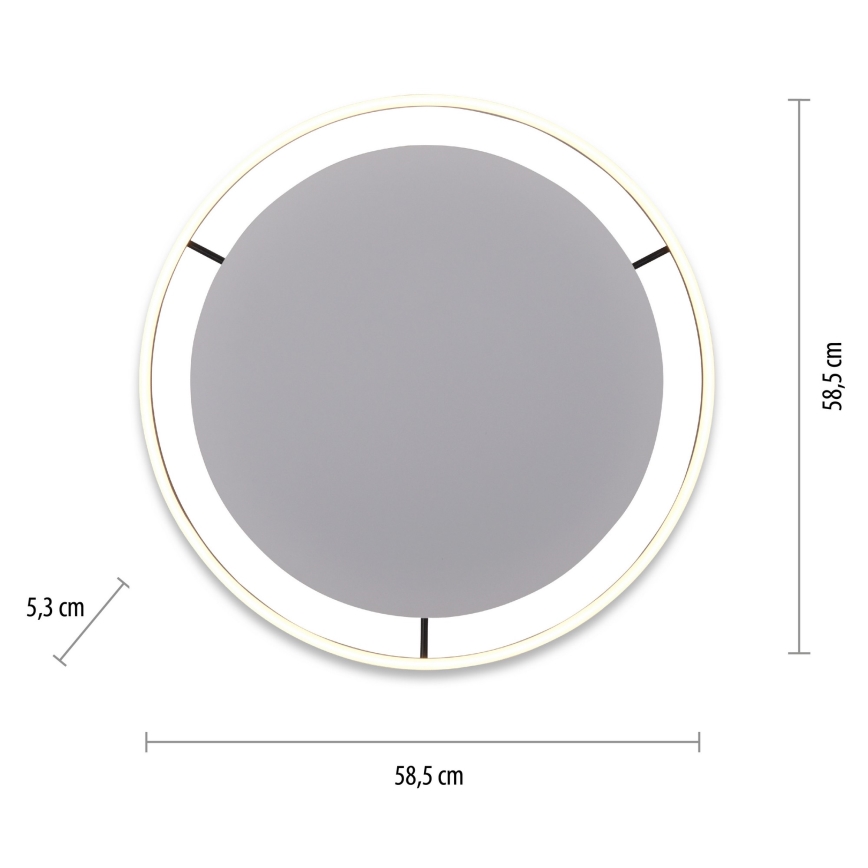 Leuchten Direkt 15392-13 - Plafón LED regulable RITUS LED/30W/230V negro