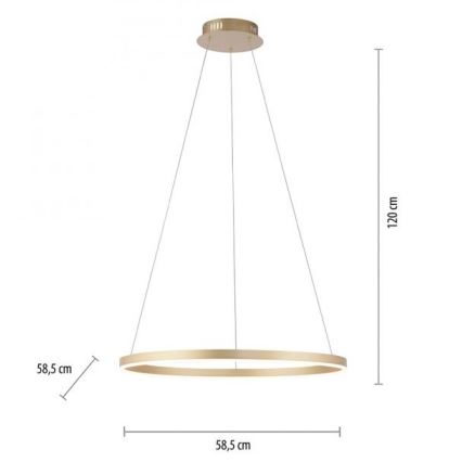 Leuchten Direkt 15394-60 - Lámpara de araña LED regulable con cable RITUS LED/30W/230V latón