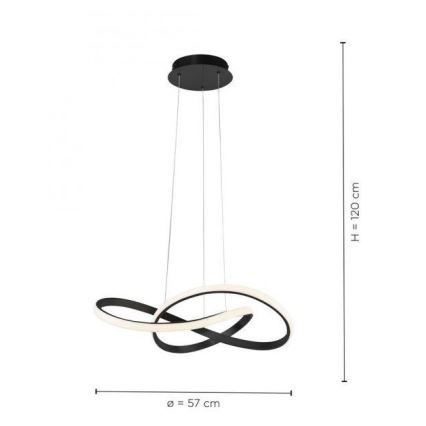 Leuchten Direkt 15402-18 - Lámpara colgante LED regulable MARIA LED/25W/230V negro