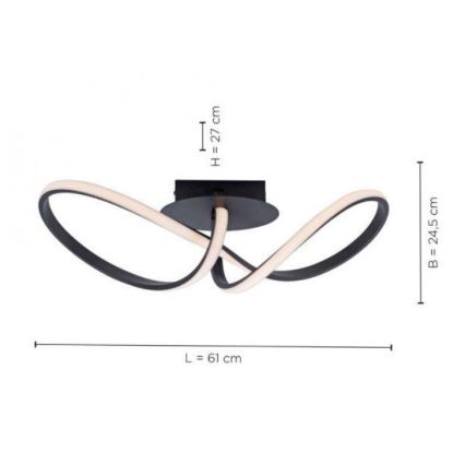 Leuchten Direkt 15403-18 - Lámpara de superficie LED regulable MARIA LED/16W/230V negro