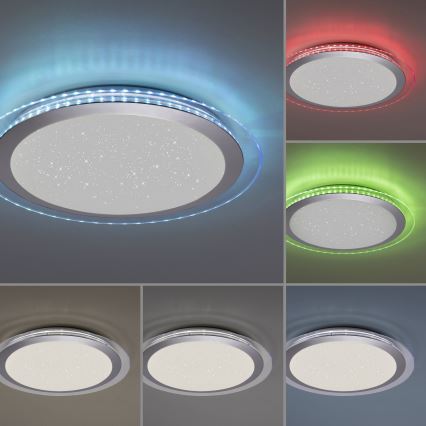 Leuchten Direkt 15411-21- Lámpara de techo LED RGB regulable CYBA LED/26W/230V + mando a distancia