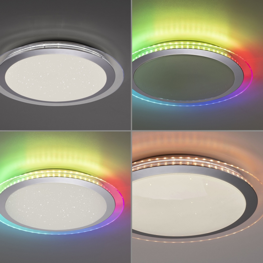 Leuchten Direkt 15411-21- Lámpara de techo LED RGB regulable CYBA LED/26W/230V + mando a distancia