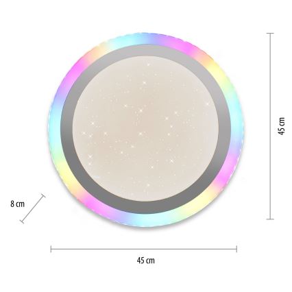 Leuchten Direkt 15411-21- Lámpara de techo LED RGB regulable CYBA LED/26W/230V + mando a distancia