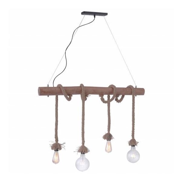 Leuchten Direkt 15483-18 - Lámpara colgante ROPE 4xE27/60W/230V