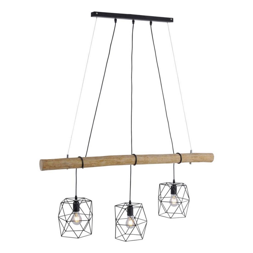 Leuchten Direkt 15503-18 - Lámpara colgante EDGAR 3xE27/60W/230V Eucalyptus
