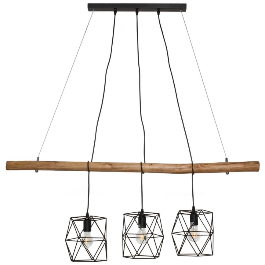 Leuchten Direkt 15503-18 - Lámpara colgante EDGAR 3xE27/60W/230V Eucalyptus
