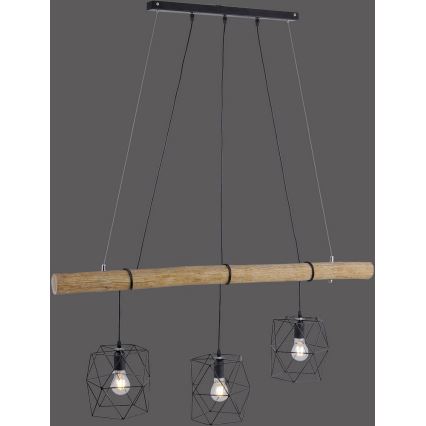 Leuchten Direkt 15503-18 - Lámpara colgante EDGAR 3xE27/60W/230V Eucalyptus