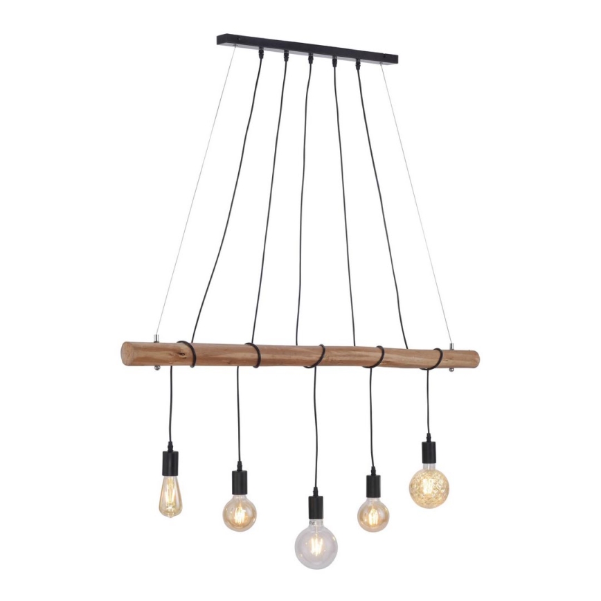 Leuchten Direkt 15515-18 - Lámpara colgante DAMIAN 5xE27/60W/230V Eucalyptus