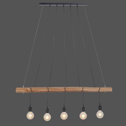 Leuchten Direkt 15515-18 - Lámpara colgante DAMIAN 5xE27/60W/230V Eucalyptus