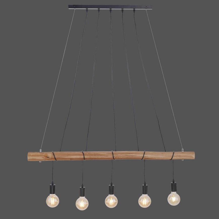 Leuchten Direkt 15515-18 - Lámpara colgante DAMIAN 5xE27/60W/230V Eucalyptus