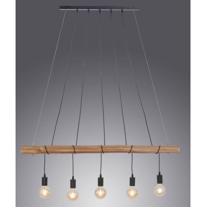Leuchten Direkt 15515-18 - Lámpara colgante DAMIAN 5xE27/60W/230V Eucalyptus