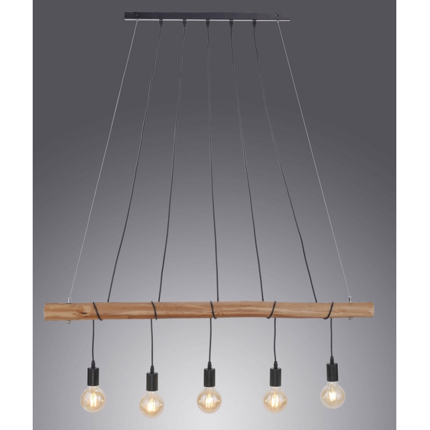 Leuchten Direkt 15515-18 - Lámpara colgante DAMIAN 5xE27/60W/230V Eucalyptus