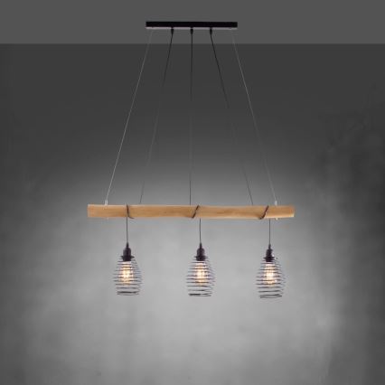 Leuchten Direkt 15526-79 - Lámpara colgante SPRING 3xE27/40W/230V Eucalyptus