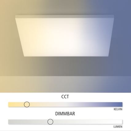 Leuchten Direkt 15552-16 - Plafón LED regulable CANVAS LED/40W/230V 2700-5000K + mando a distancia