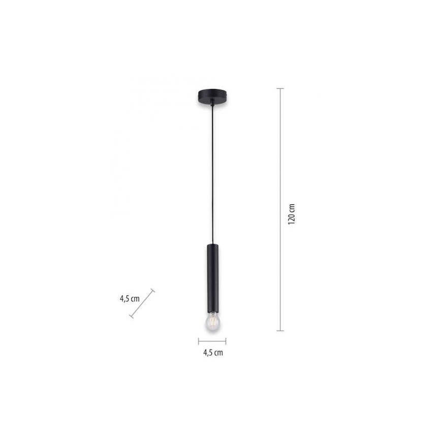 Leuchten Direkt 15617-18 - Lámpara colgante BRUNA 1xE27/60W/230V negro