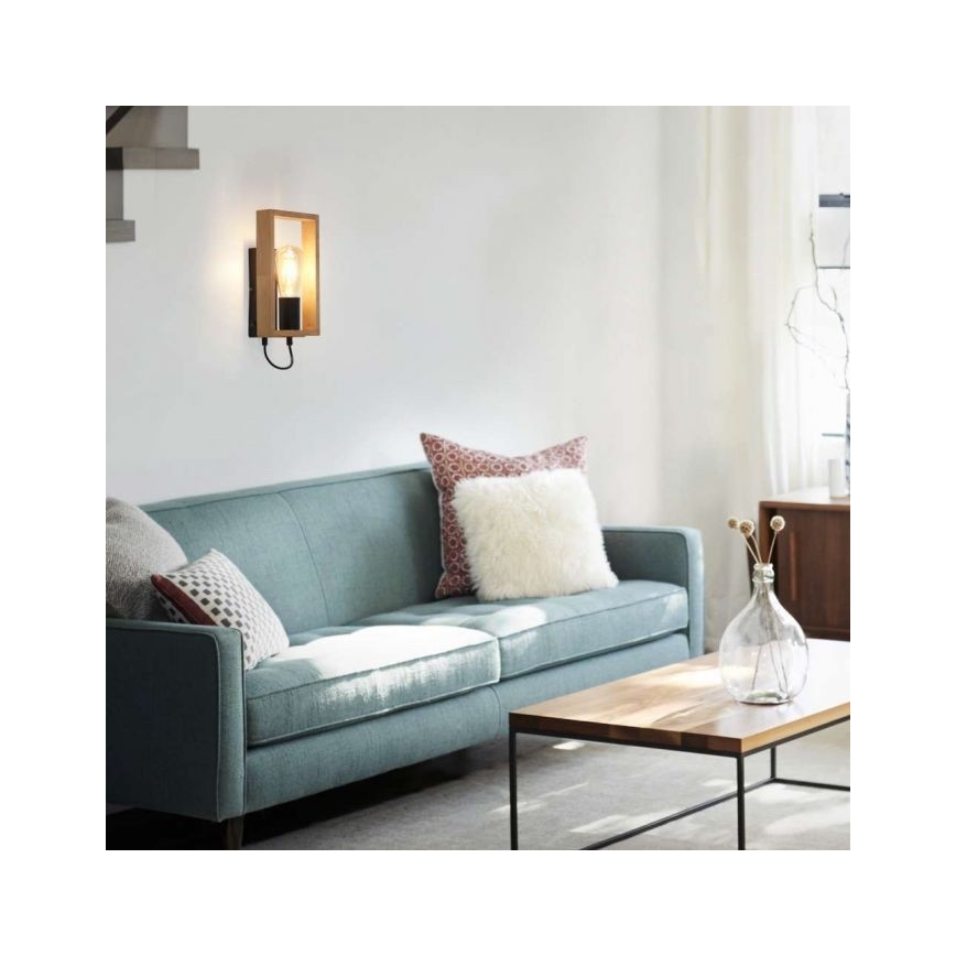 Leuchten Direkt 15654-18 - Aplique FRANKY 1xE27/60W/230V acacia