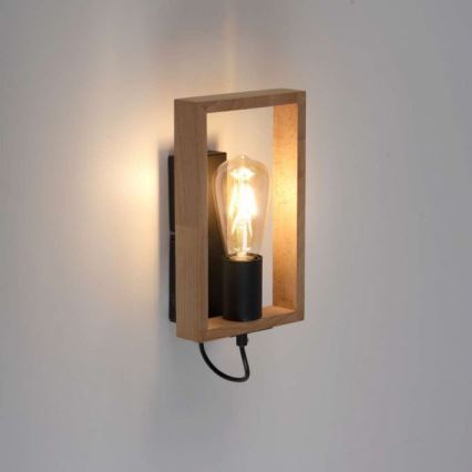 Leuchten Direkt 15654-18 - Aplique FRANKY 1xE27/60W/230V acacia