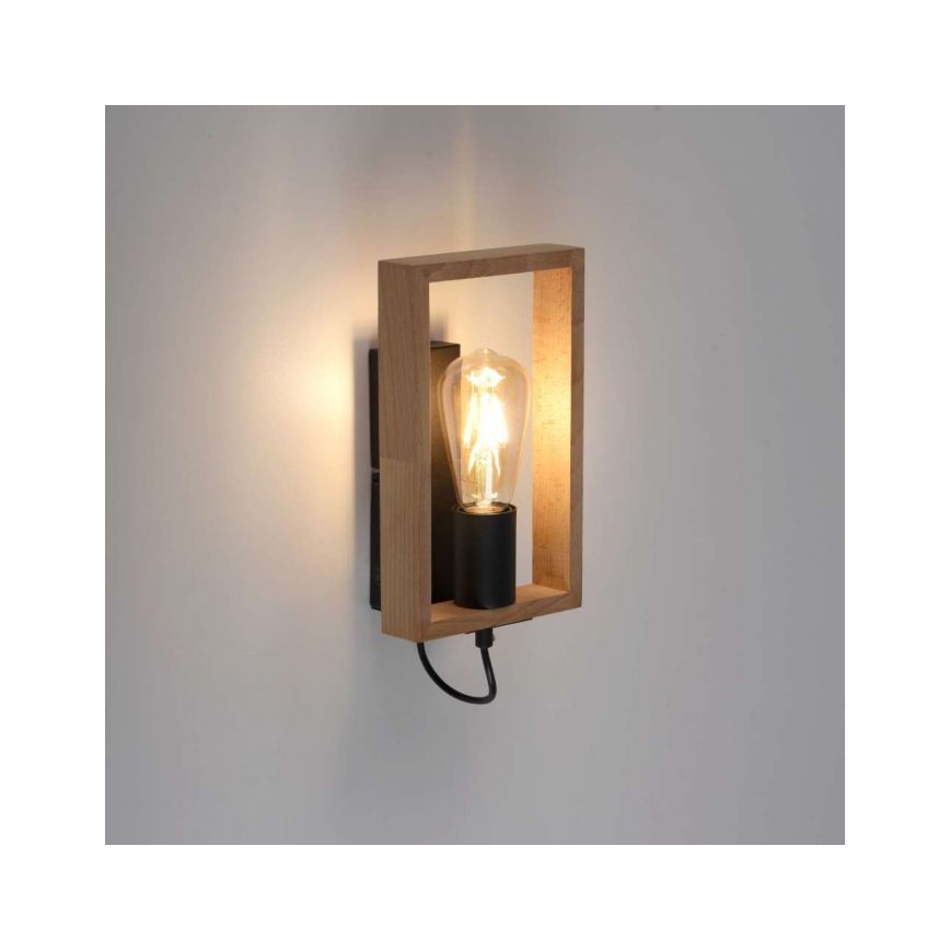 Leuchten Direkt 15654-18 - Aplique FRANKY 1xE27/60W/230V acacia
