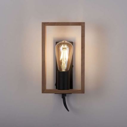 Leuchten Direkt 15654-18 - Aplique FRANKY 1xE27/60W/230V acacia