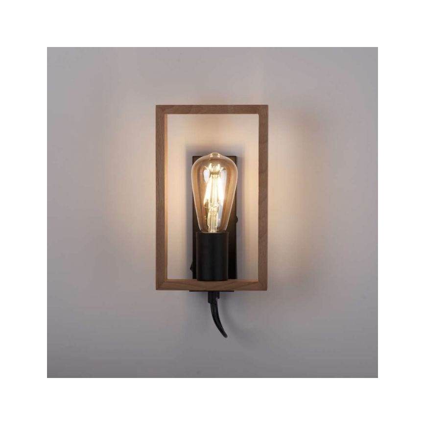 Leuchten Direkt 15654-18 - Aplique FRANKY 1xE27/60W/230V acacia