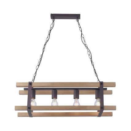 Leuchten Direkt 15684-79 - Lámpara colgante con cadena EDITH 4xE27/60W/230V pino