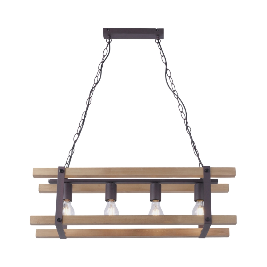 Leuchten Direkt 15684-79 - Lámpara colgante con cadena EDITH 4xE27/60W/230V pino