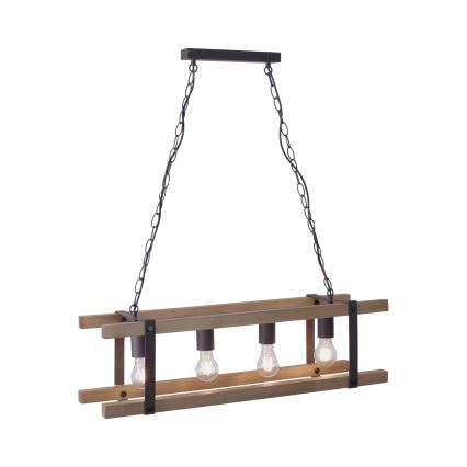 Leuchten Direkt 15684-79 - Lámpara colgante con cadena EDITH 4xE27/60W/230V pino