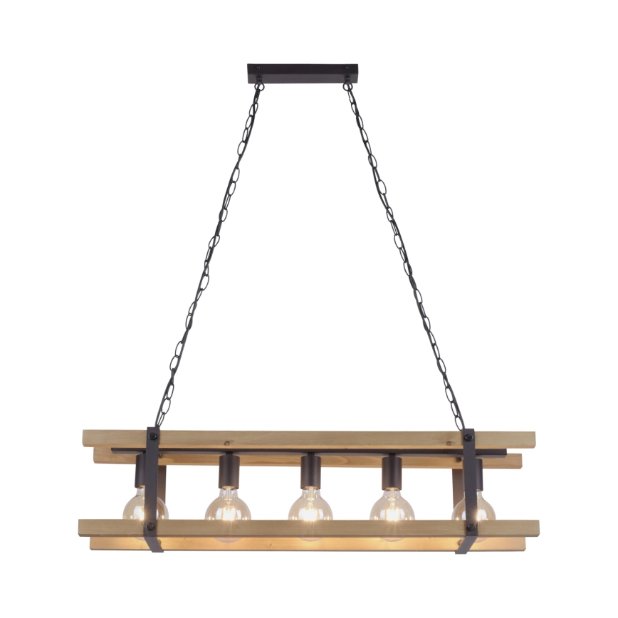 Leuchten Direkt 15685-79 - Lámpara colgante con cadena EDITH 5xE27/60W/230V pino