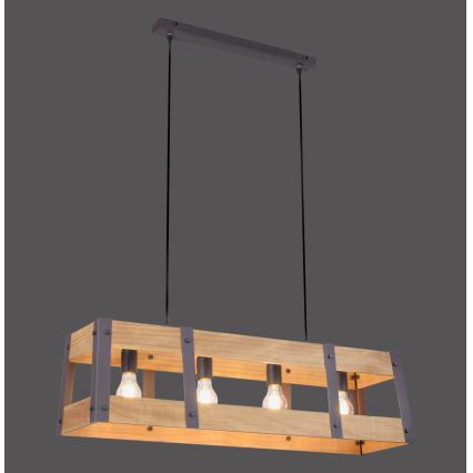 Leuchten Direkt 15721-79 - Lámpara colgante CRATE 4xE27/60W/230V