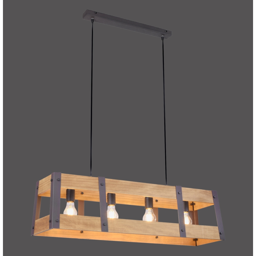 Leuchten Direkt 15721-79 - Lámpara colgante CRATE 4xE27/60W/230V