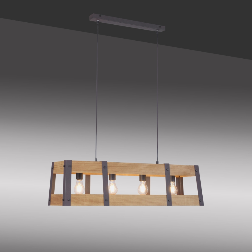 Leuchten Direkt 15721-79 - Lámpara colgante CRATE 4xE27/60W/230V