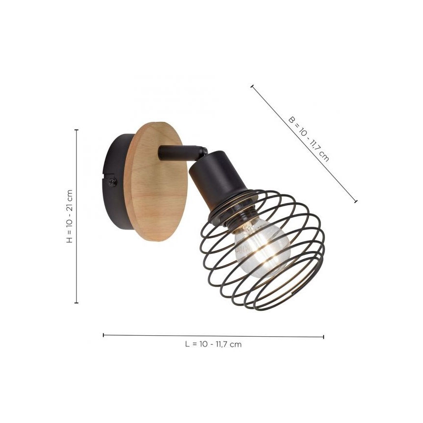 Leuchten Direkt 15921-79 - Foco de pared EUGEN 1xE14/40W/230V roble