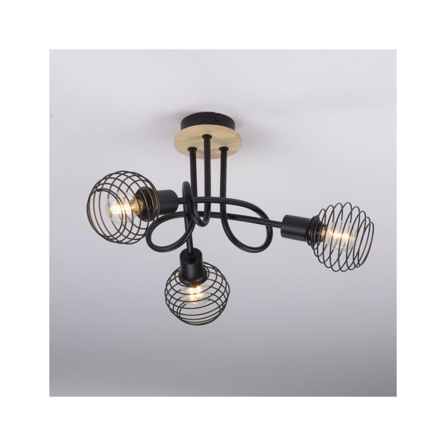 Leuchten Direkt 15923-79 - Lámpara de techo EUGEN 3xE14/40W/230V roble
