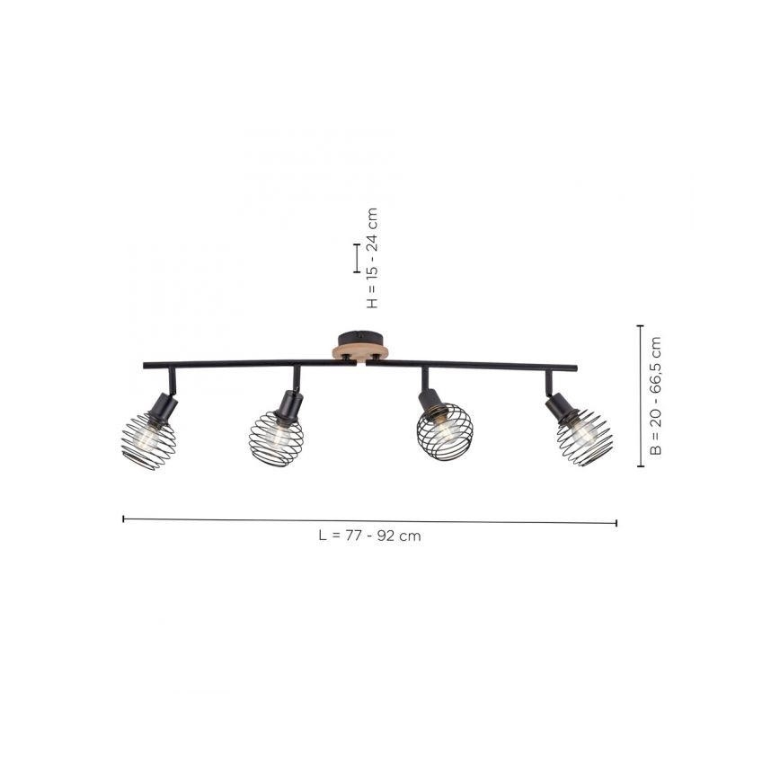 Leuchten Direkt 15924-79 - Foco EUGEN 4xE14/40W/230V roble