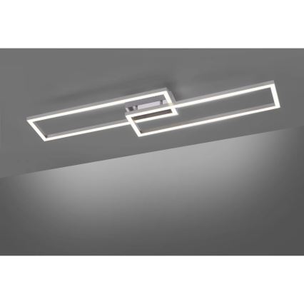 Leuchten Direkt 16430-55 - Luminaria de techo regulable LED RGBW MAXI 2xLED/18W/230V 2700-5000K cromo mate + mando a distancia