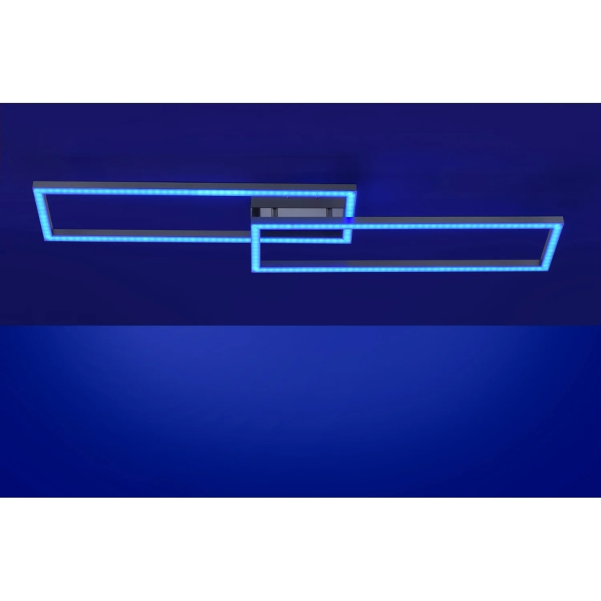 Leuchten Direkt 16430-55 - Luminaria de techo regulable LED RGBW MAXI 2xLED/18W/230V 2700-5000K cromo mate + mando a distancia
