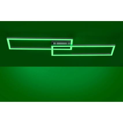 Leuchten Direkt 16430-55 - Luminaria de techo regulable LED RGBW MAXI 2xLED/18W/230V 2700-5000K cromo mate + mando a distancia