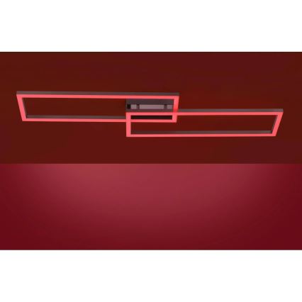 Leuchten Direkt 16430-55 - Luminaria de techo regulable LED RGBW MAXI 2xLED/18W/230V 2700-5000K cromo mate + mando a distancia