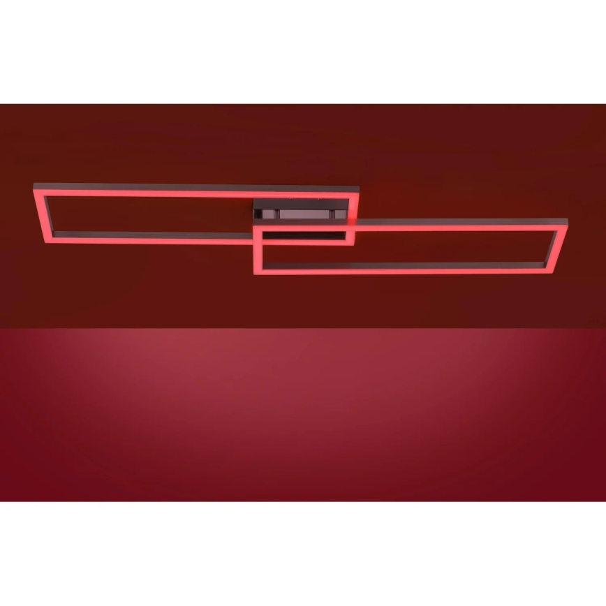 Leuchten Direkt 16430-55 - Luminaria de techo regulable LED RGBW MAXI 2xLED/18W/230V 2700-5000K cromo mate + mando a distancia