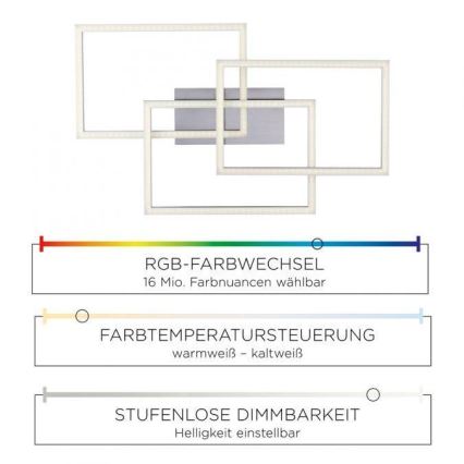 Leuchten Direkt 16431-55 - Lámpara de araña LED RGB regulable MAXI LED/27W/230V + mando a distancia