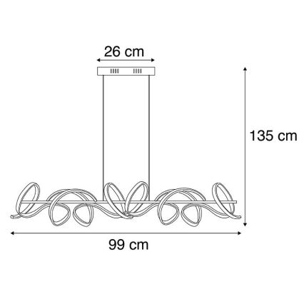 Leuchten Direkt 19033-21 - Lámpara colgante LED regulable RIZOS LED/40,8W/230V