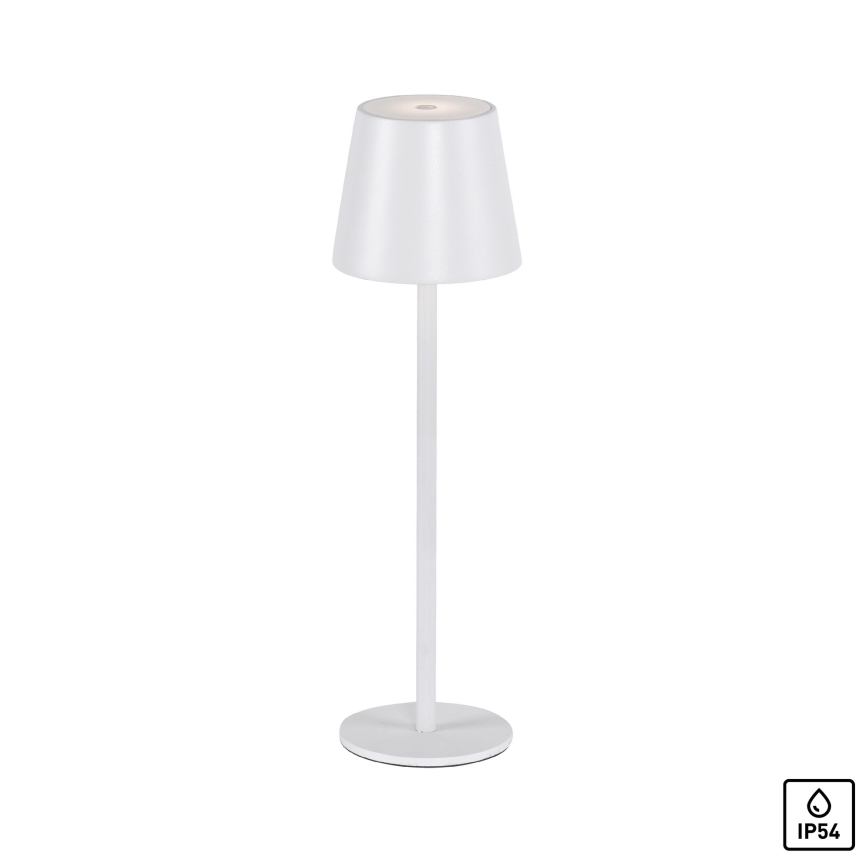 Leuchten Direkt 19250-16 - LED Lámpara de mesa recargable y regulable para exteriores EURIA LED/3W/5V 2600 mAh IP54 blanco