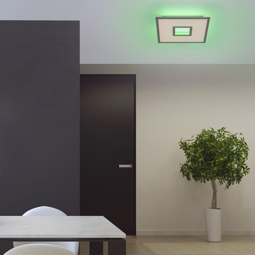 Leuchten Direkt 11645-16 - Plafón LED RGB regulable RECESS LED/22,5W/230V + LED/5W + control remoto