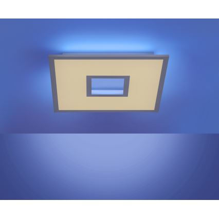 Leuchten Direkt 11645-16 - Plafón LED RGB regulable RECESS LED/22,5W/230V + LED/5W + control remoto