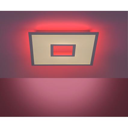 Leuchten Direkt 11645-16 - Plafón LED RGB regulable RECESS LED/22,5W/230V + LED/5W + control remoto