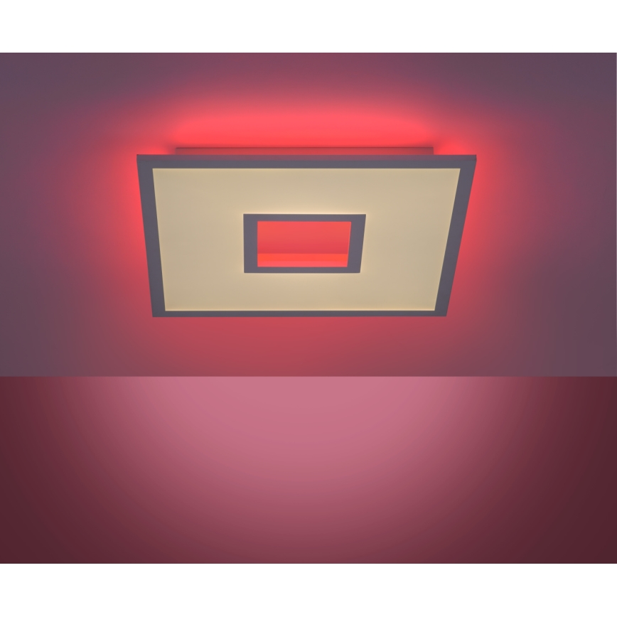 Leuchten Direkt 11645-16 - Plafón LED RGB regulable RECESS LED/22,5W/230V + LED/5W + control remoto