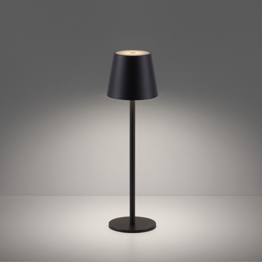 Leuchten Direkt 19250-18 - LED Lámpara de mesa recargable y regulable para exteriores EURIA LED/3W/5V 2600 mAh IP54 negro