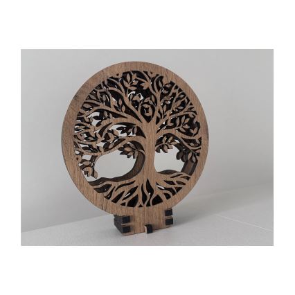 Li-Go 23577/DUB2 - Decoración de mesa LED regulable LED/12W/230V 20x22 cm roble/Árbol de la vida