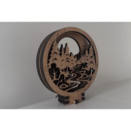 Li-Go 23580/DUB2 - Lámpara decorativa de sobremesa LED regulable LED/12W/230V 20x22 cm roble/En el bosque